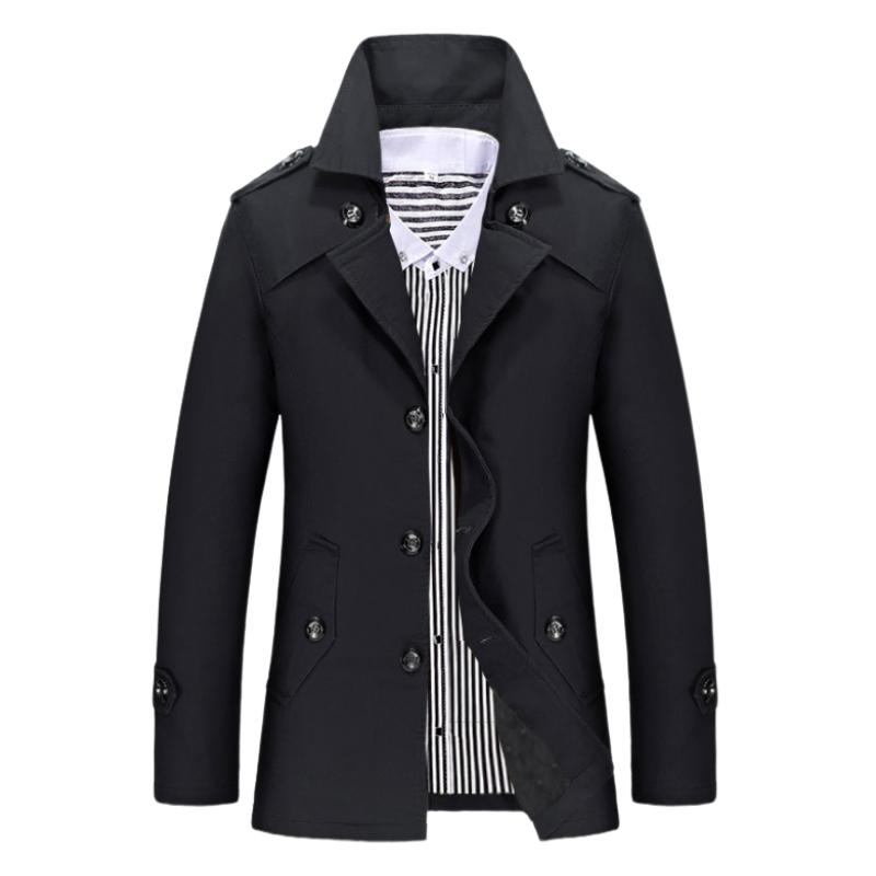 Men's Mid-length Lapel Trench Coat 