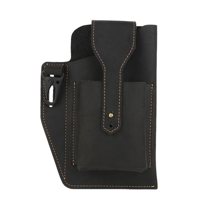 Men's Retro Casual Cell Phone Leather Waist Bag