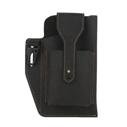 Men's Retro Casual Cell Phone Leather Waist Bag