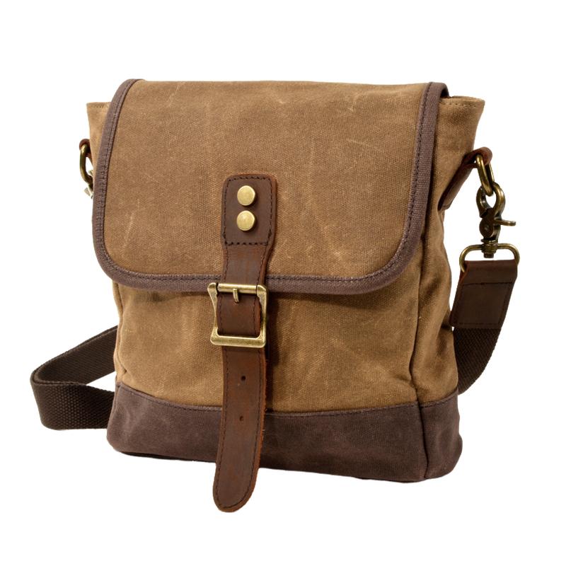 Men's Vintage Outdoor Canvas Colorblock Shoulder Bag