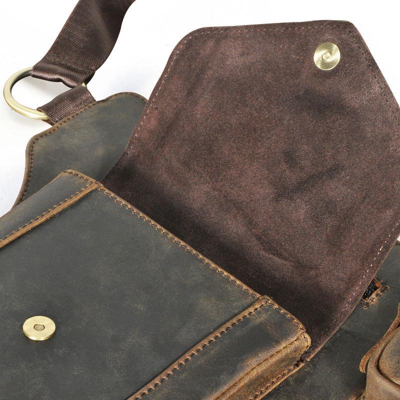 Men's Classic Retro Personality Outdoor  Leather  Waist Bag
