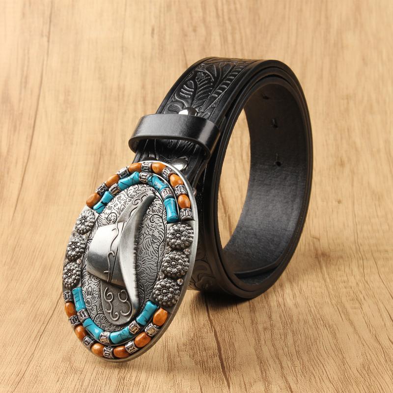 Men's Classic Vintage Western Cowboy Style Belt 