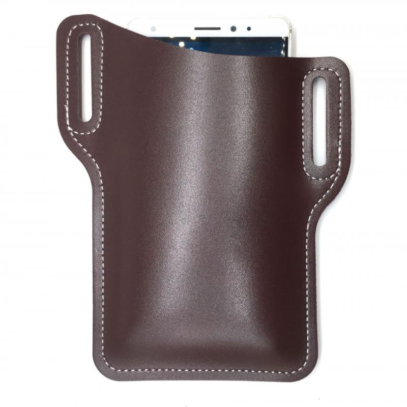 Men's Vintage Outdoor Genuine Leather Mobile Phone Waist Bag  