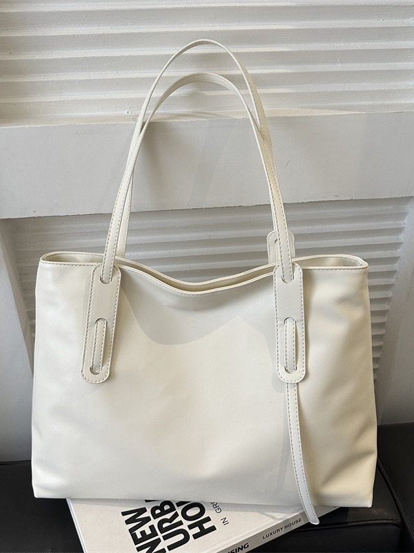 Senior sense simple Tote bag female ins fashion Korean version large capacity soft leather PU shoulder bag foreign trade cross-border