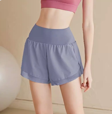 2024 High-waisted quick-drying sports shorts women's anti-slip loose breathable professional running yoga fitness shorts wear outside