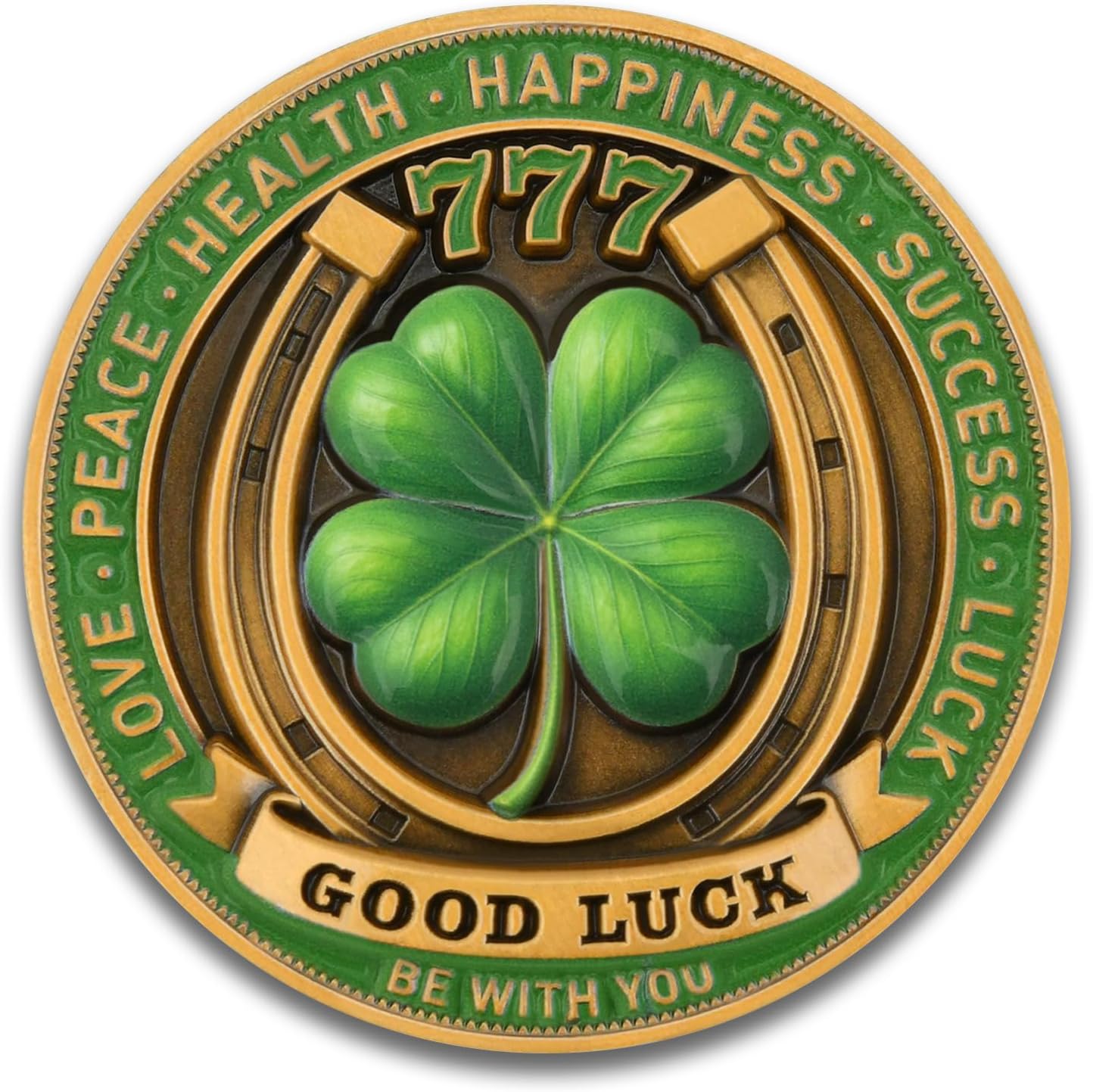 Lucky Elephant & Four-Leaf Clover Keepsake Coin