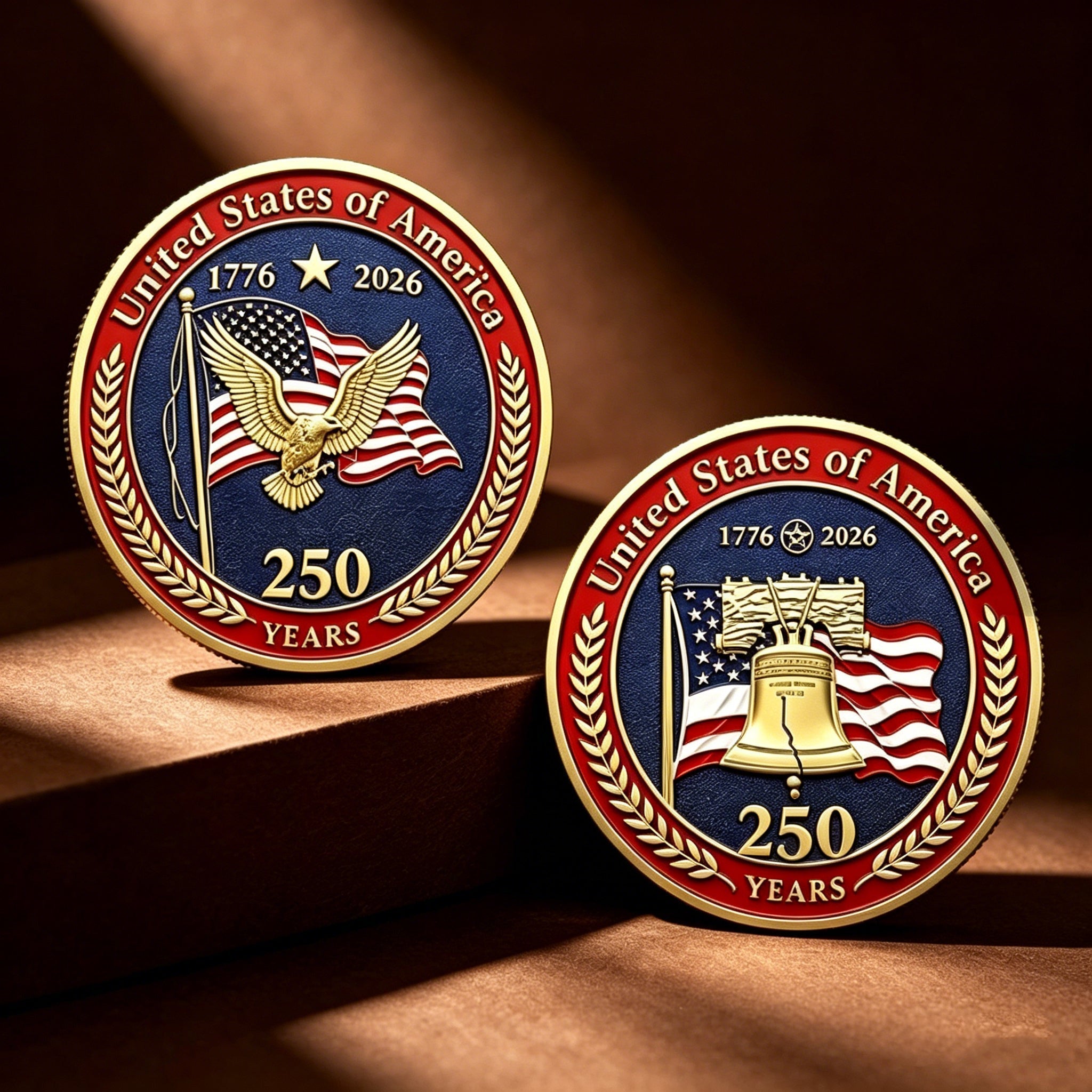 🎉🇺🇸 Limited Edition! 🔥🎁9PCS 250th Anniversary Commemorative Coin Gift Set