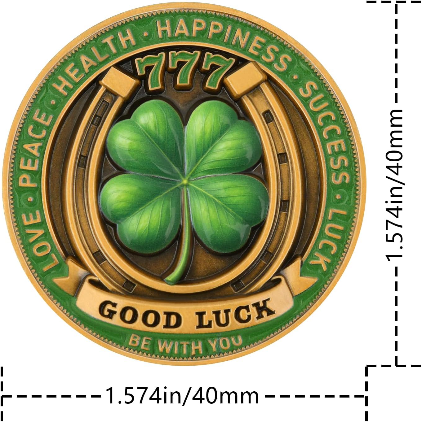 Lucky Elephant & Four-Leaf Clover Keepsake Coin