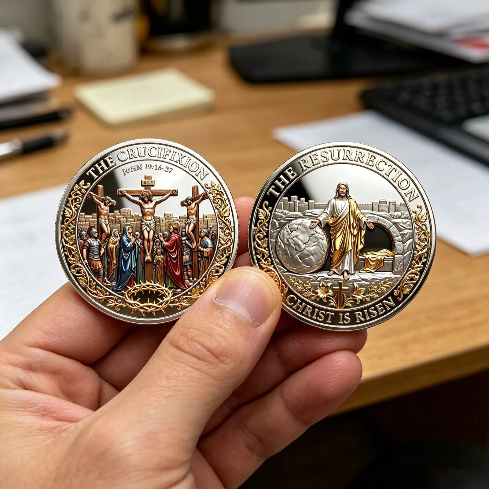 🇺🇸 Limited Edition!🔥✨ Christ Is Risen Memorial Coin — A Symbol of Faith & Hope
