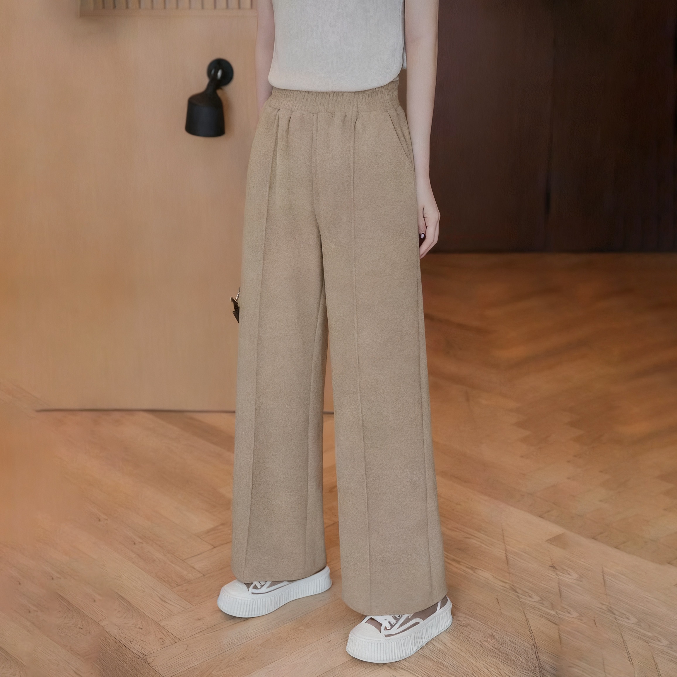 【單件/套裝】時尚連帽短版雙拉鏈外套+直筒休閒褲兩件套