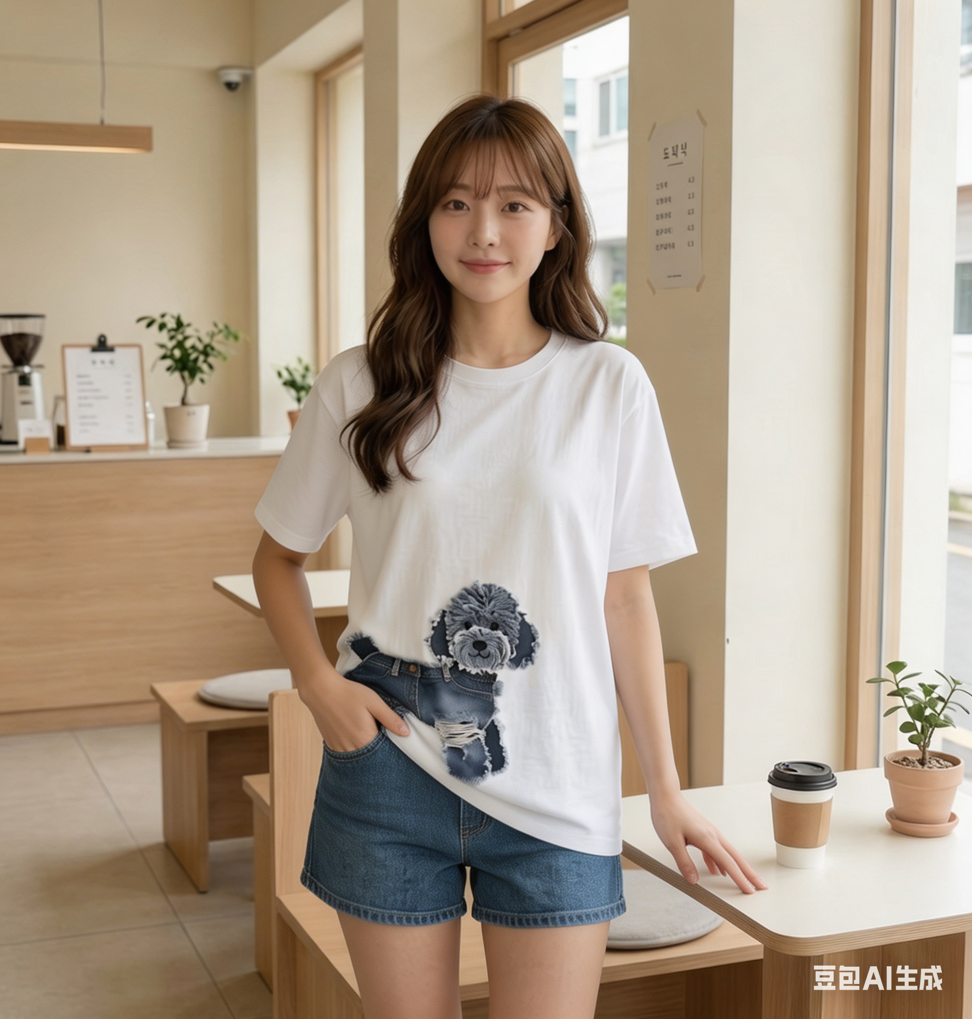 純棉百搭休閒設計感減齡印花短袖T恤