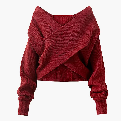 【單件/套裝】小香風交叉毛衣+黑色洋裝兩件套裝