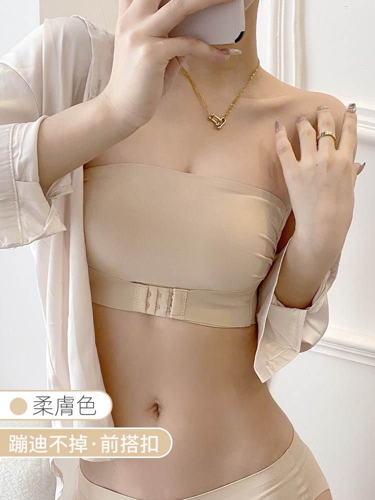 前扣無肩帶防滑聚攏隱形美背內衣-HaloBless