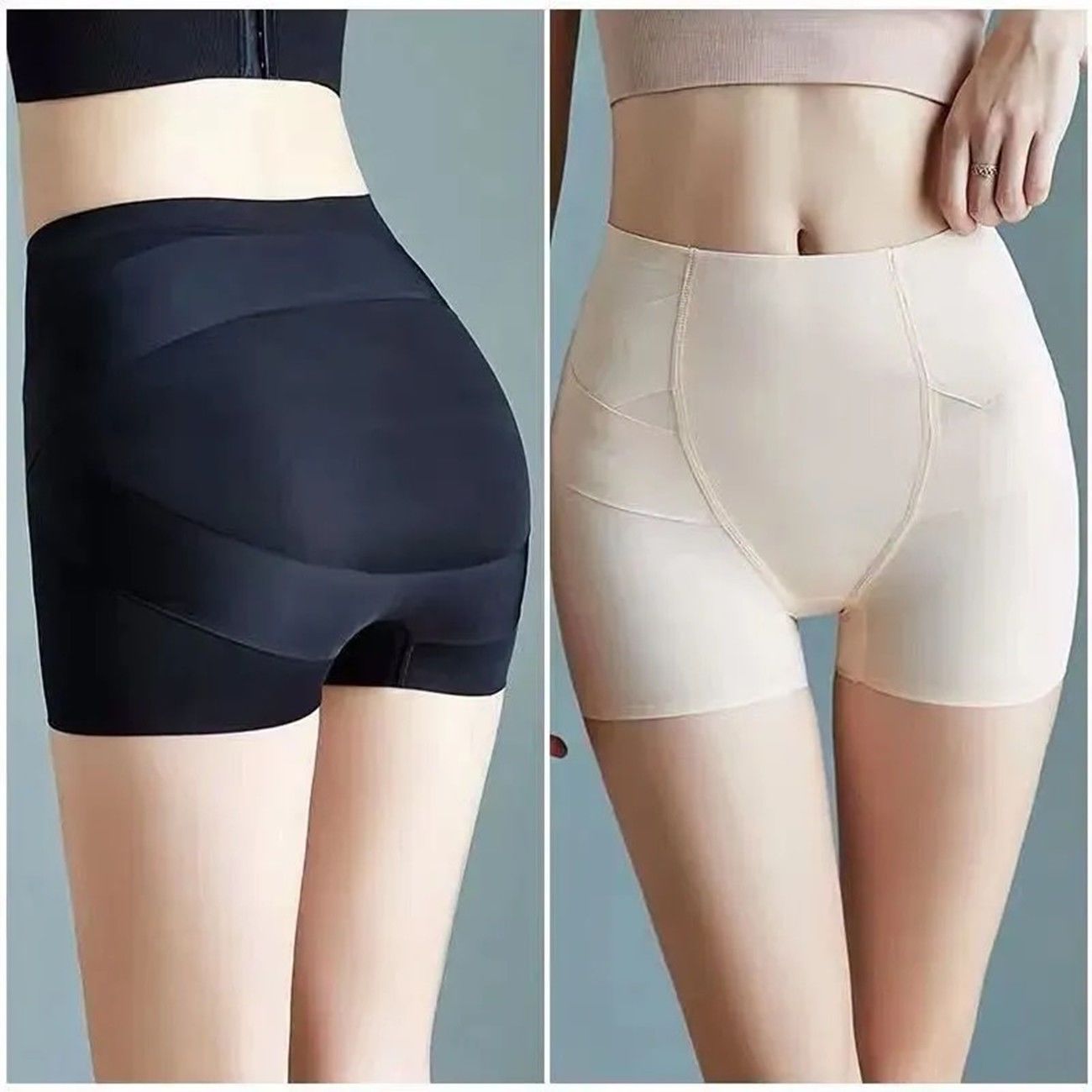 高腰提臀褲收腰無痕石墨烯平角打底安全內褲-HaloBless