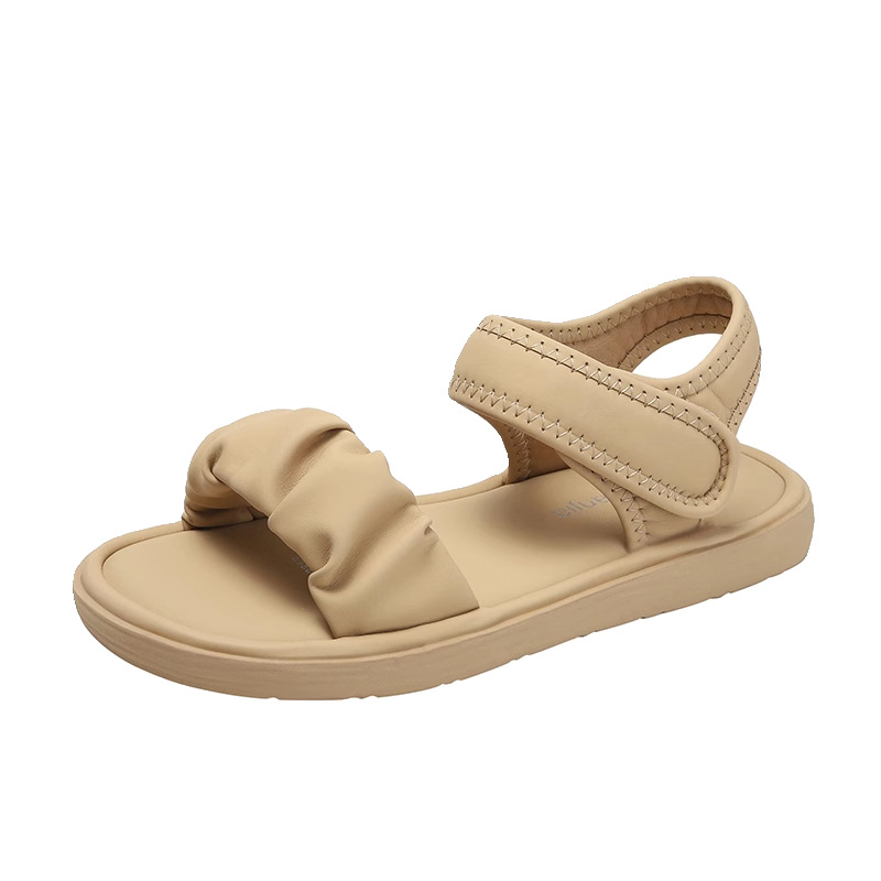 夏季魔術貼軟底防滑羅馬沙灘鞋