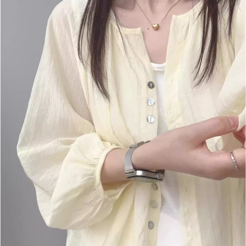 輕薄涼感透氣清新寬鬆休閒防曬空調房開衫-HaloBless