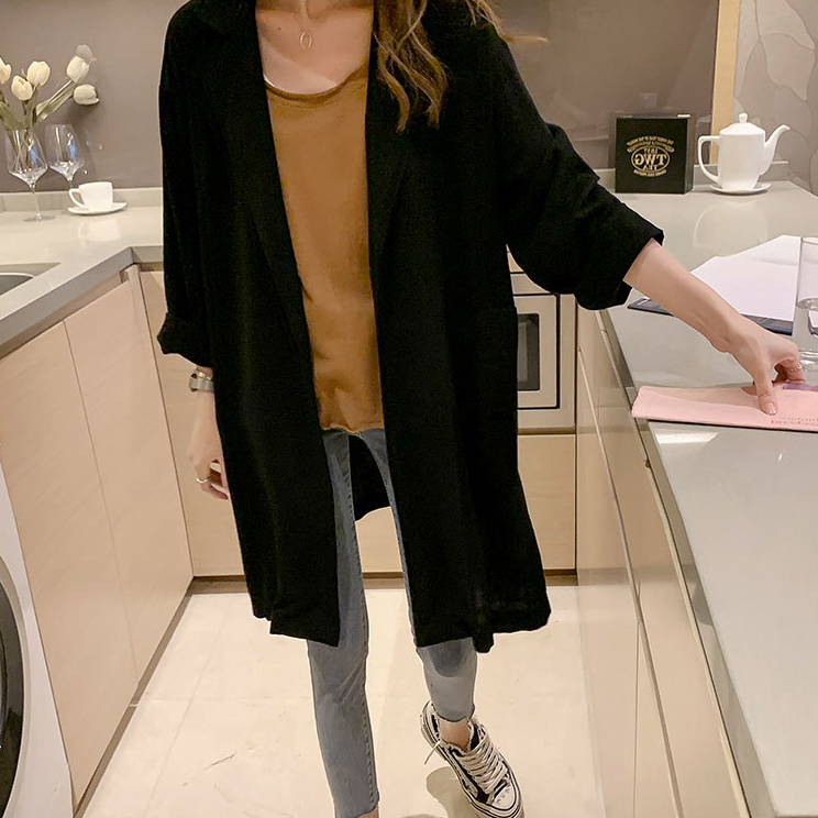 時尚寬鬆英倫風大碼中長款風衣外套-HaloBless