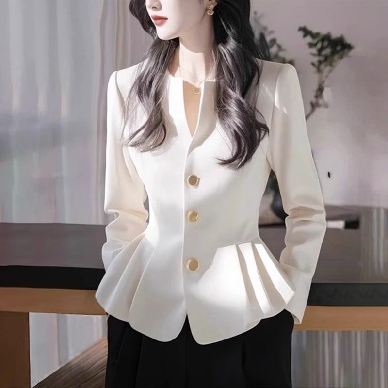 法式高級感輕奢別緻絕美氣質短款長袖外套-HaloBless