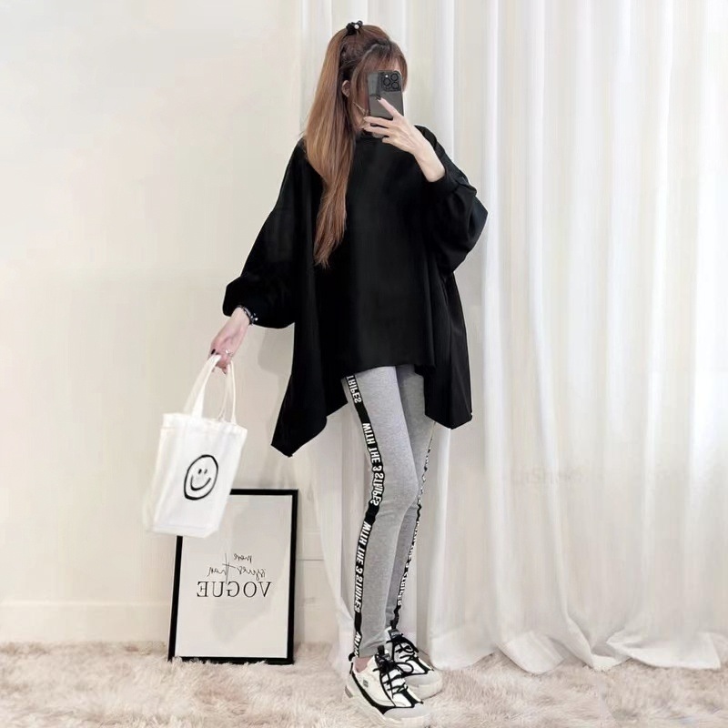 大碼多巴胺寬鬆休閒顯瘦不規則衛衣-HaloBless