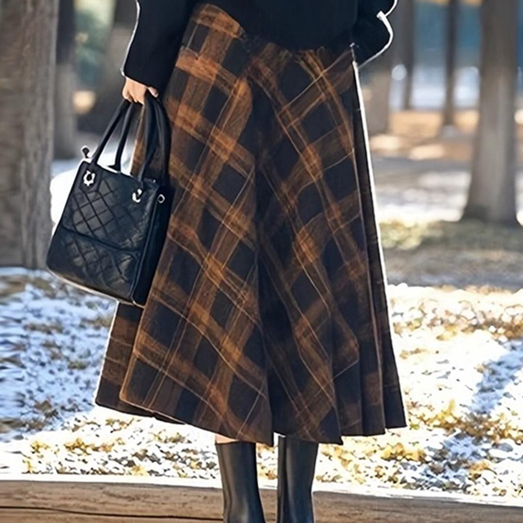 【單件/套裝】小香風撞色減齡毛衣+格子半身裙兩件套裝