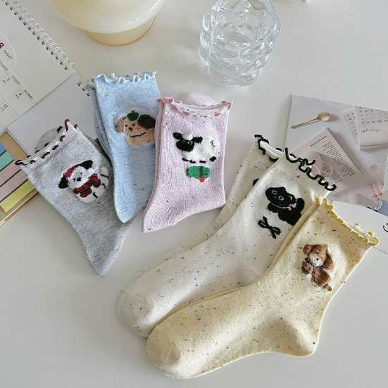 時尚韓版ins潮流薄高彈卡通印花襪子