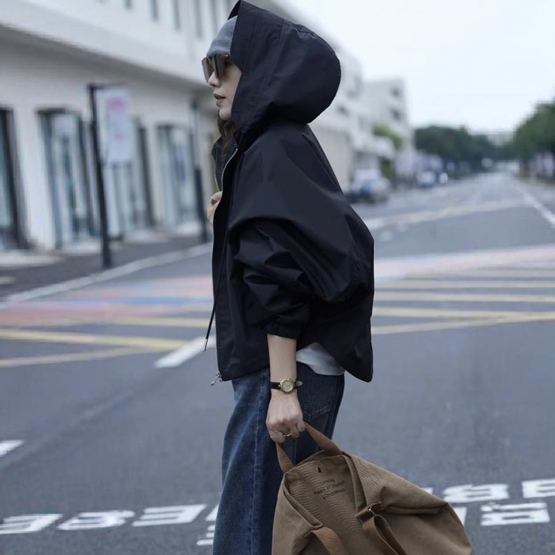 休閒工裝衝鋒衣風衣夾克連帽外套