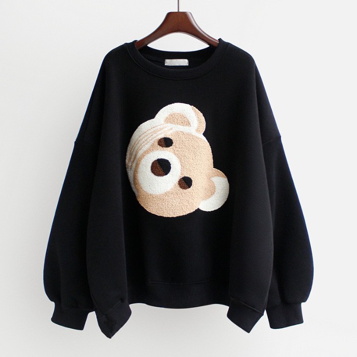 【單件/套裝】美式慵懶寬鬆圓領長袖T恤+休閑闊腿褲兩件套