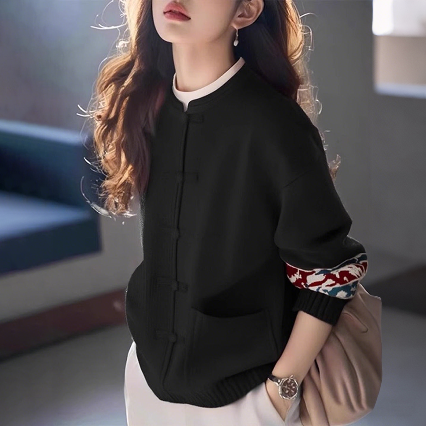 新年戰袍國風慵懶針織外套開衫