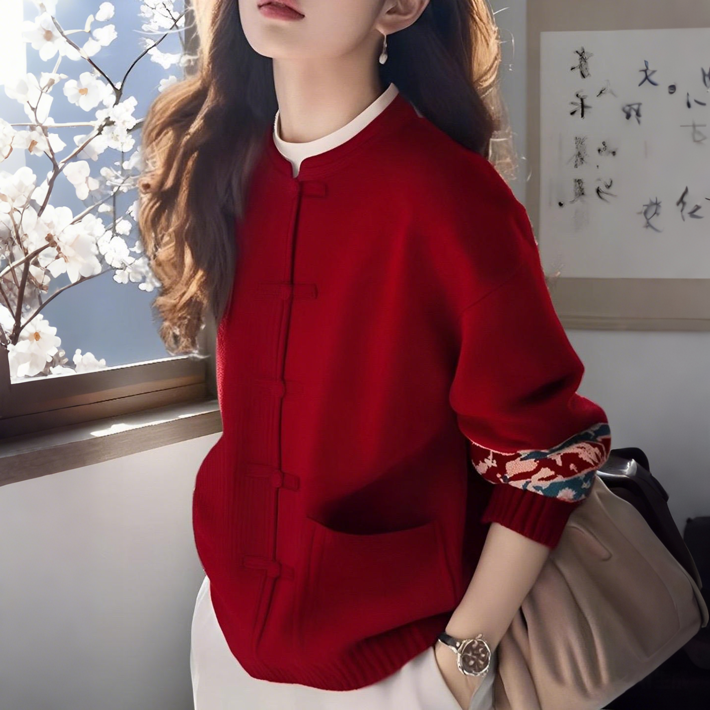 新年戰袍國風慵懶針織外套開衫