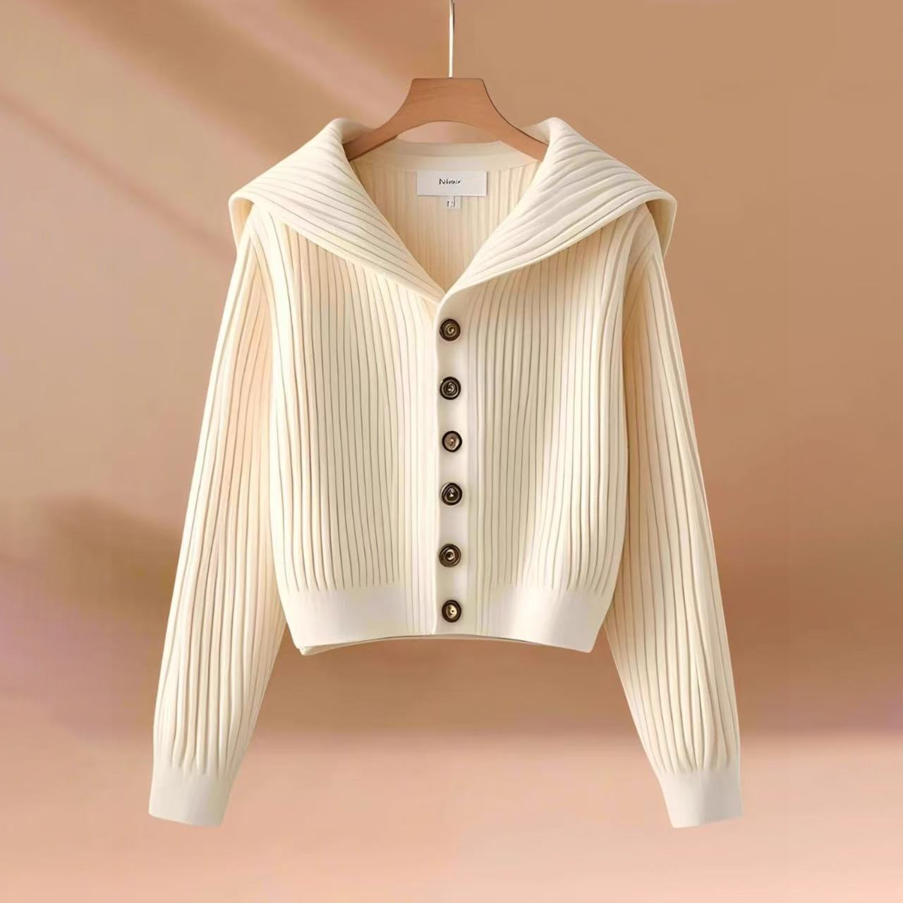 【整套】設計感減齡小香風針織毛衣+高腰直筒褲兩件套