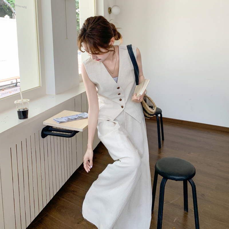 【單件/套裝】法式氣質高級感時尚馬甲+休閑闊腿褲兩件套裝