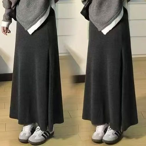 【單件/套裝】氣質高級感不規則高領針織毛衣+百搭收腰長裙兩件套