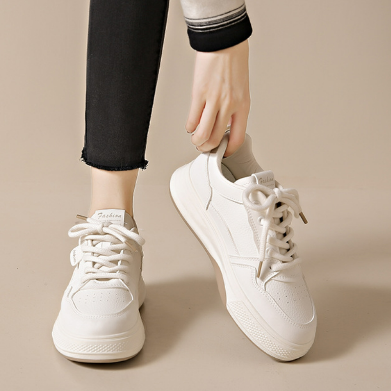 透氣百搭韓版厚底運動休閒板鞋小白鞋-HaloBless