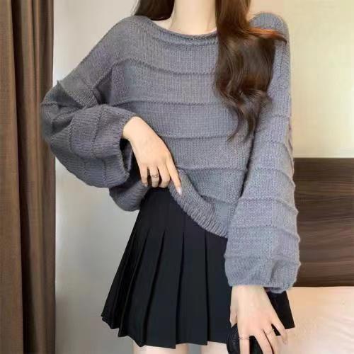 韓版慵懶風甜美潮流套頭寬鬆毛衣針織衫