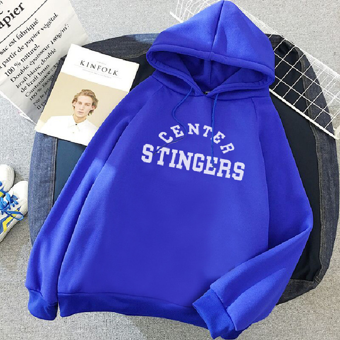 韓版字母刷毛加厚寬鬆休閑帽T