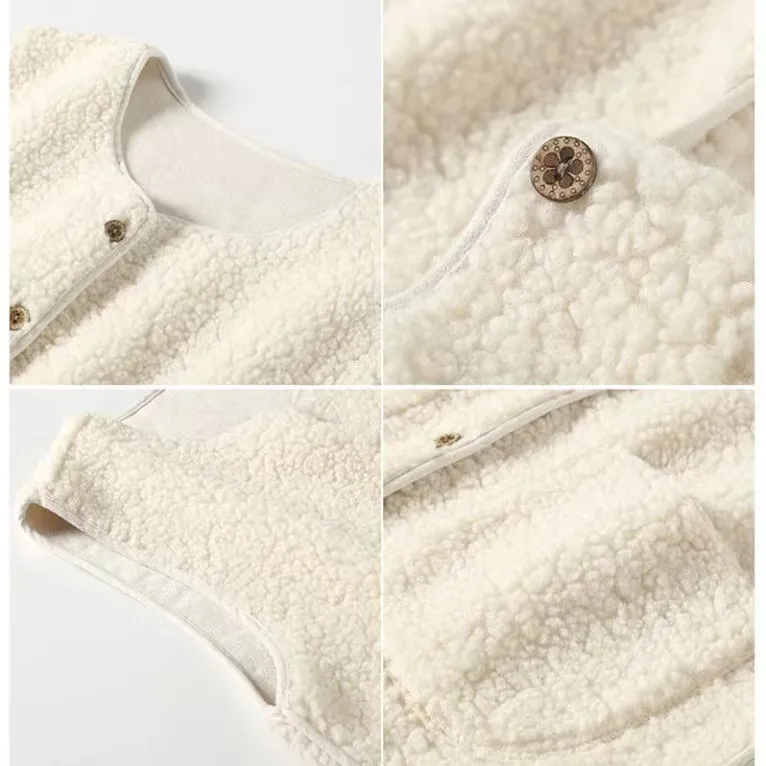 羊羔毛加厚外穿百搭皮毛一體背心坎肩馬甲