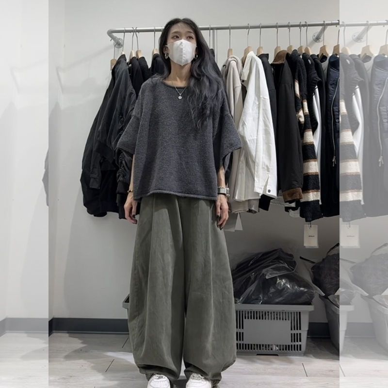 【單品/套裝】韓版寬鬆短袖潮流休閒褲兩件套裝-HaloBless