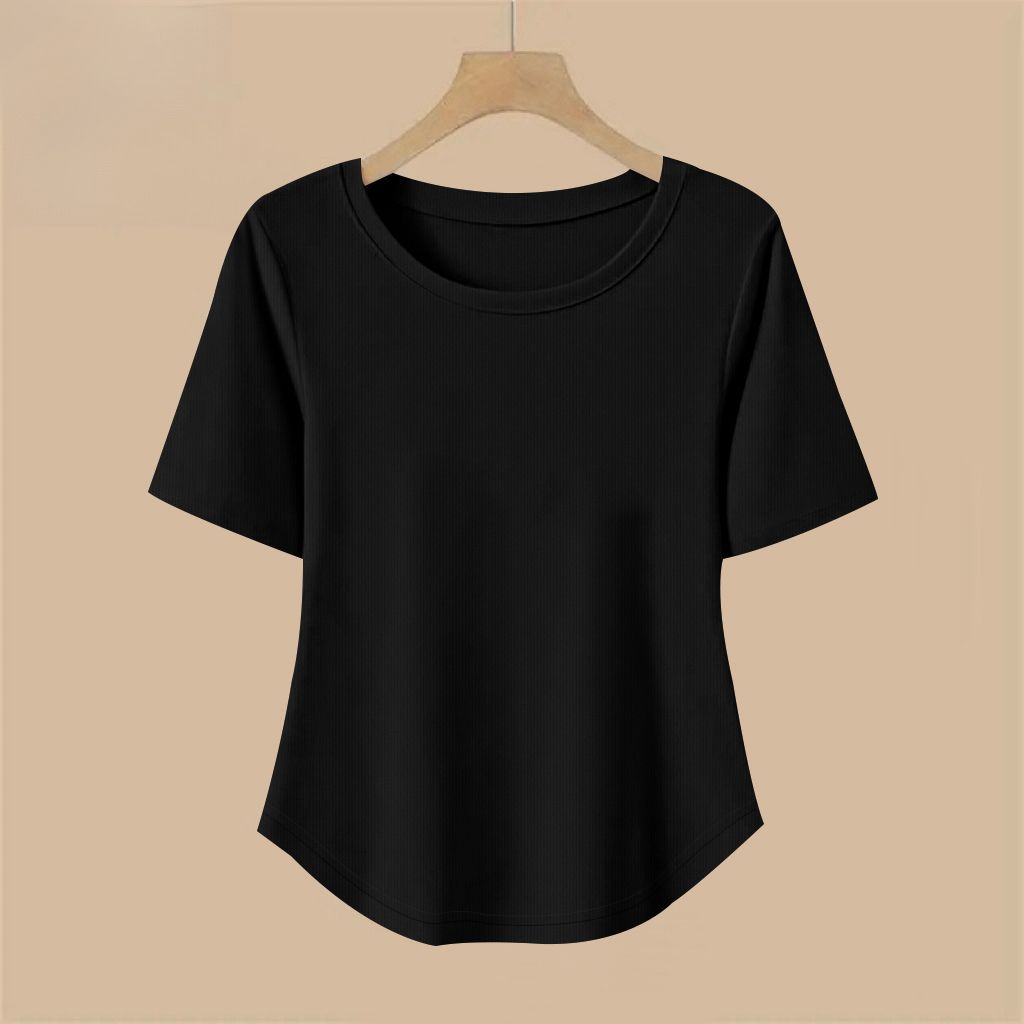 6色休閒正肩顯瘦百搭經典圓領短袖-HaloBless