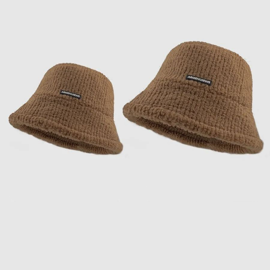 顯臉小毛絨漁夫帽大頭水桶毛絨帽子