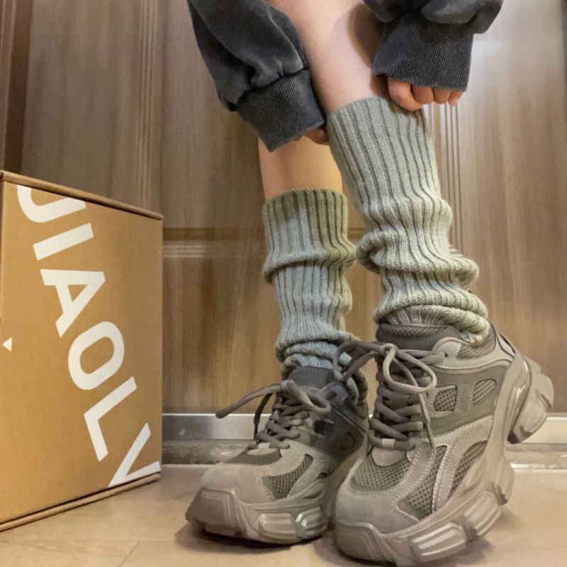 辣妹百搭簡約針織堆堆襪顯腿細襪套-HaloBless