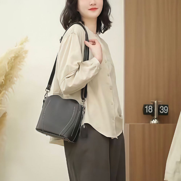 時尚明線設計顯瘦洋氣減齡休閑長袖襯衫-HaloBless