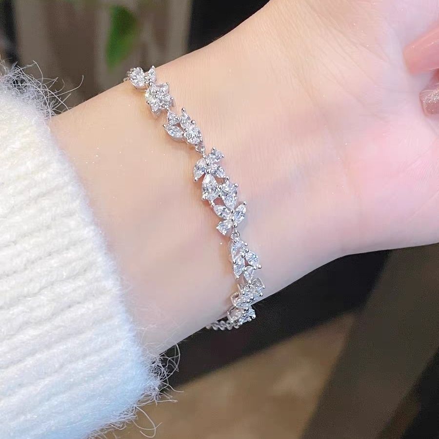 輕奢小眾精緻高級感s925銀紫藤花手鍊/項鍊-HaloBless