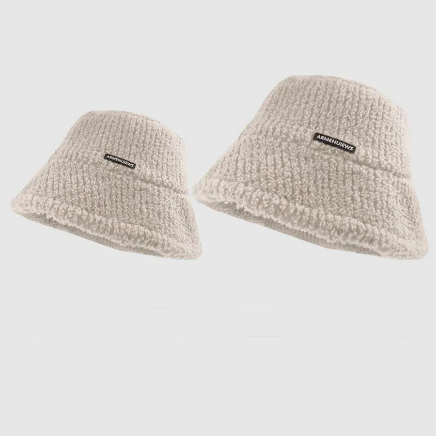 顯臉小毛絨漁夫帽大頭水桶毛絨帽子