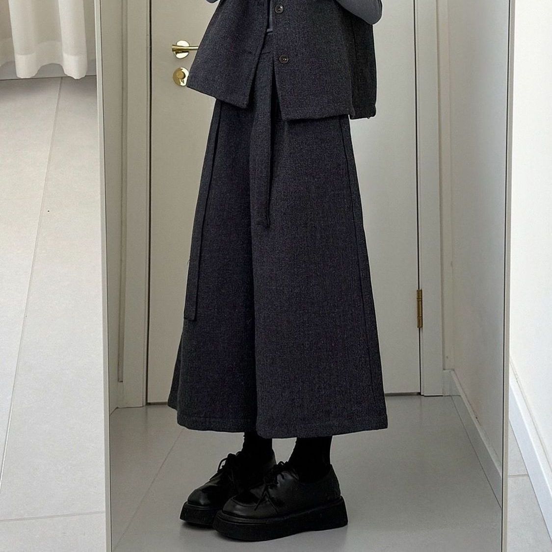 【單件/套裝】簡約時尚高級大碼胖MM上衣馬甲+闊腿褲三件套裝