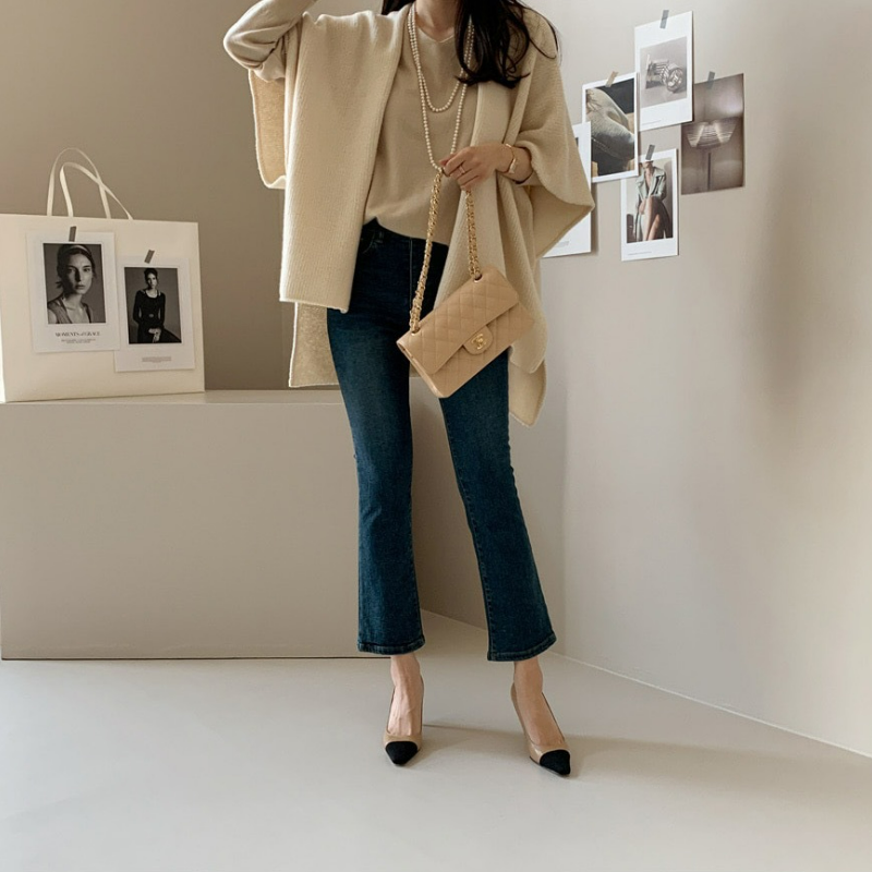 洋氣針織披肩外套休闲温柔氣質斗篷開衫