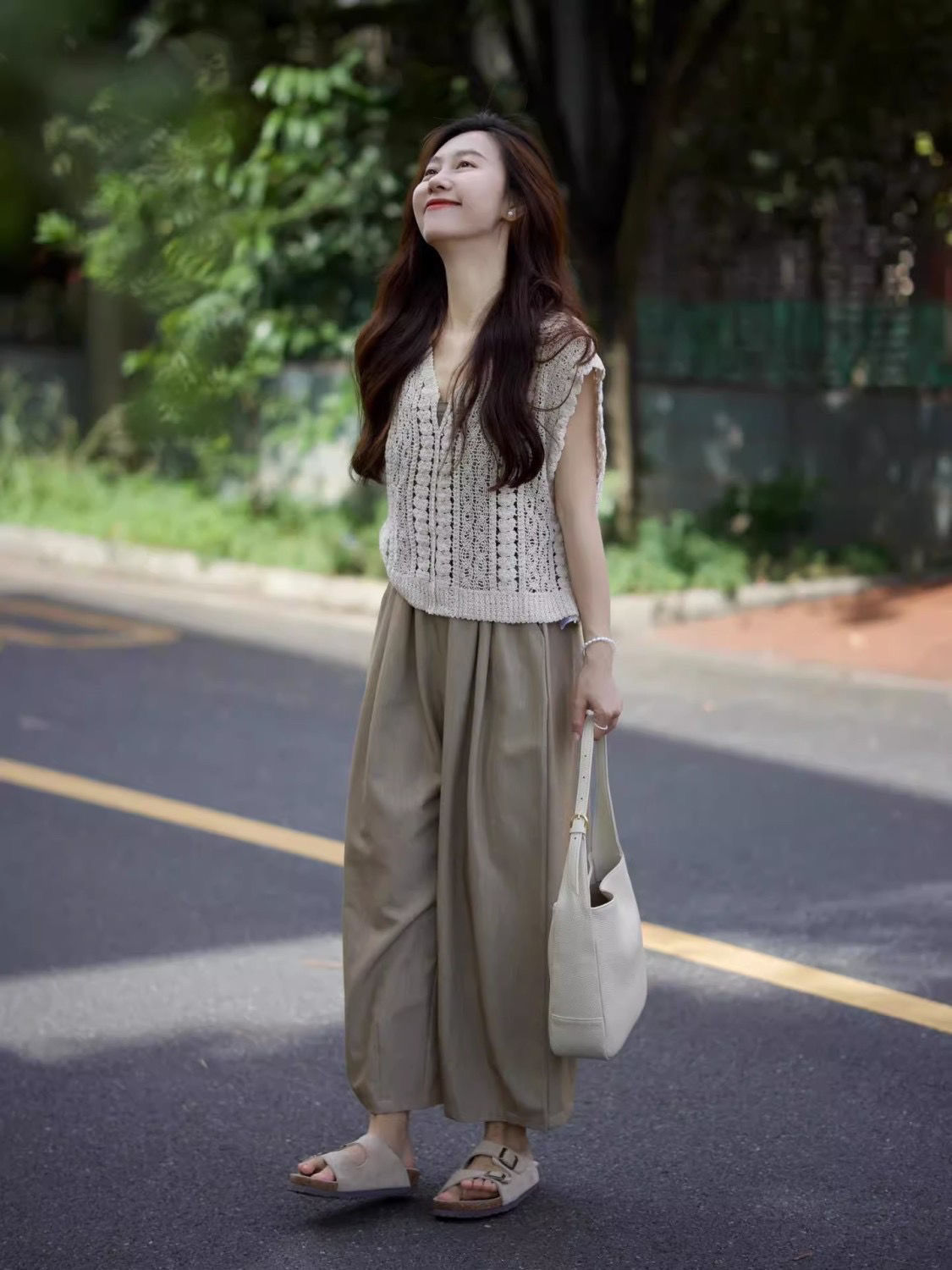 【單件/套裝】休閒顯瘦時尚港風高級韓系三件套裝-HaloBless