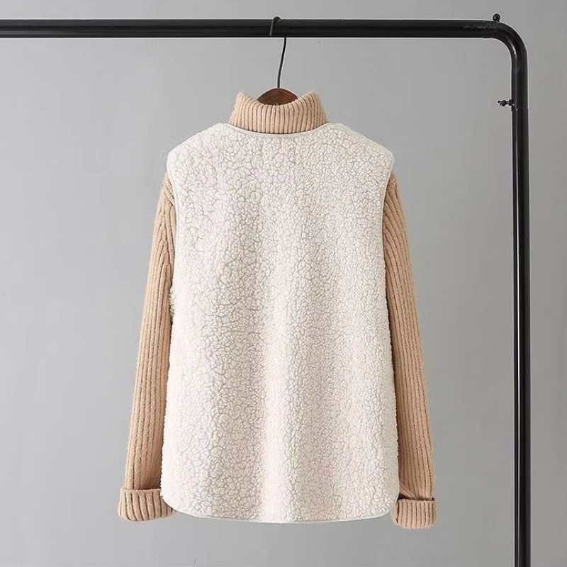 羊羔毛加厚外穿百搭皮毛一體背心坎肩馬甲