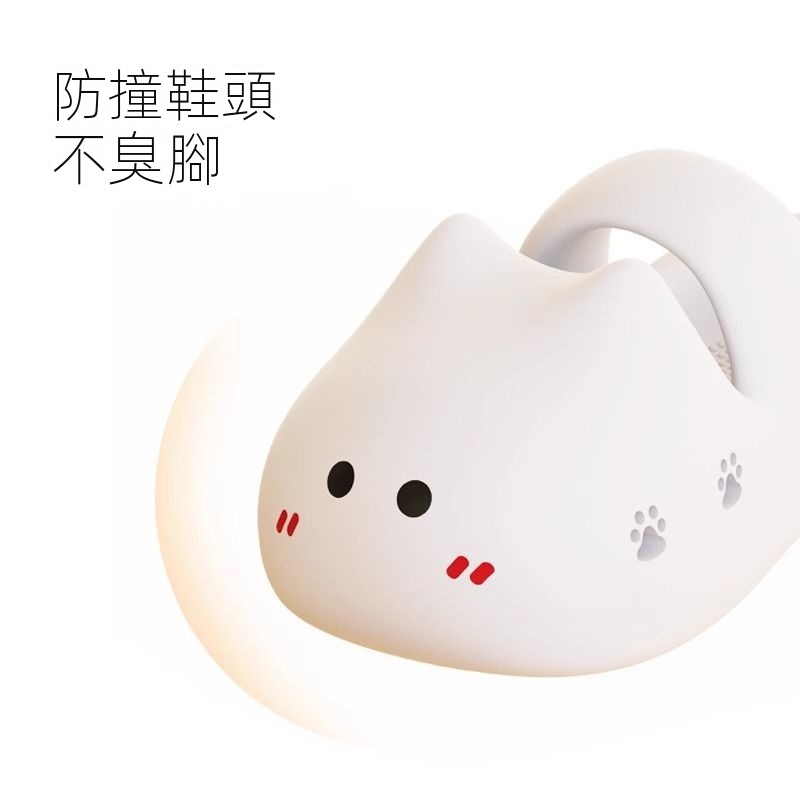 可愛萌防撞厚底踩屎感包頭防滑可外穿貓咪涼拖鞋-HaloBless