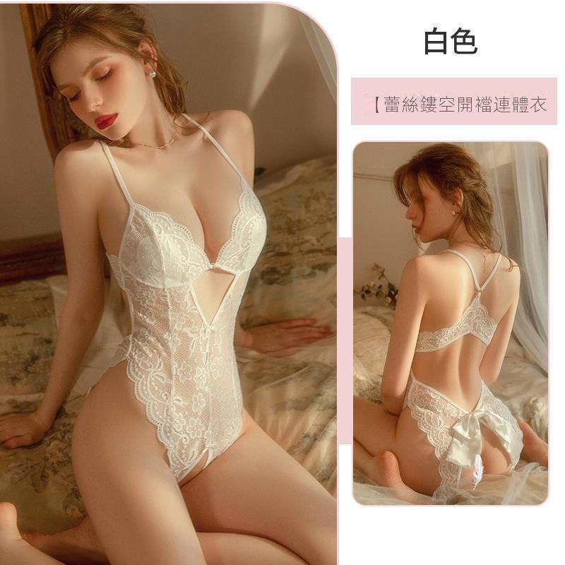蕾絲網紗開檔連體衣小胸睡衣內衣