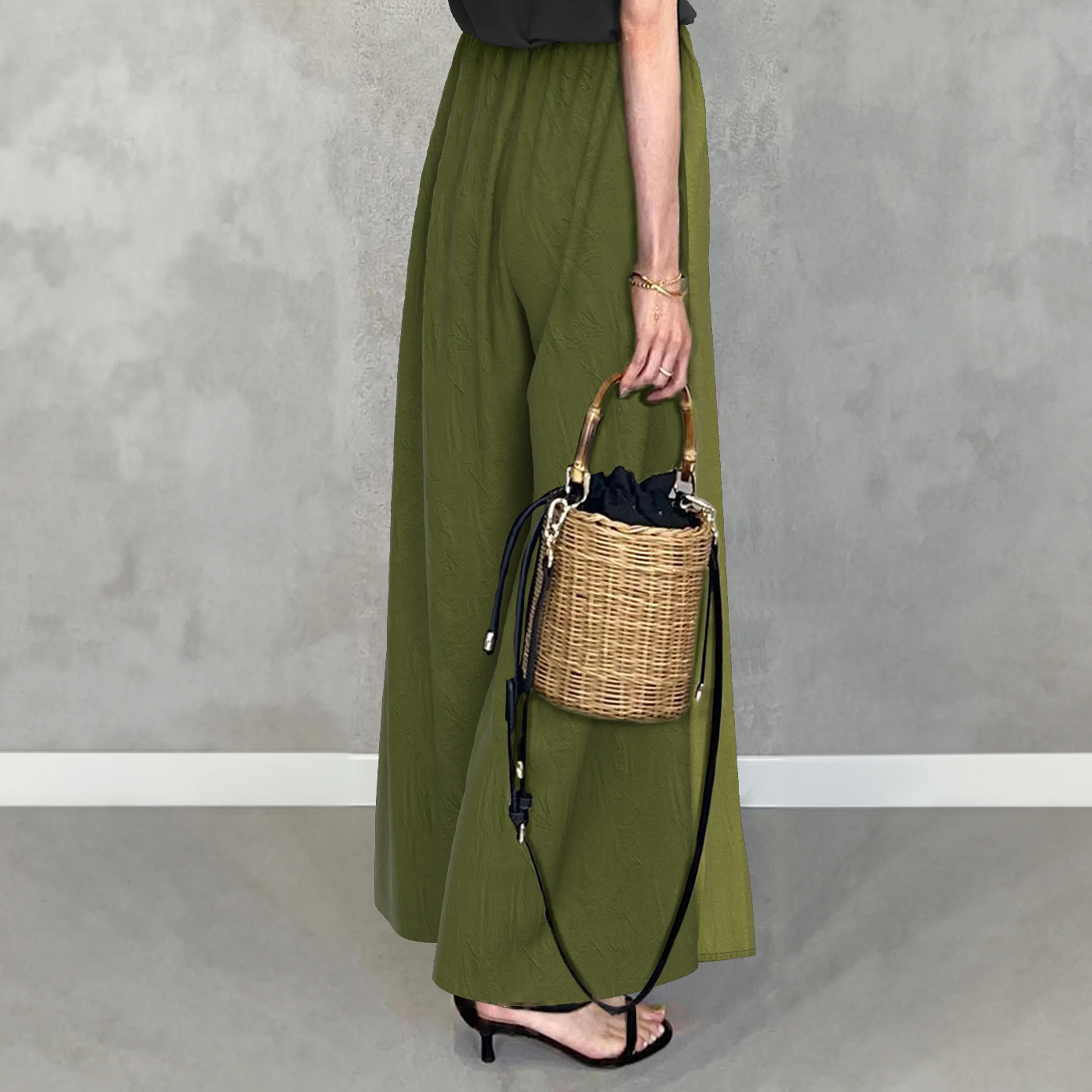 日韓休閒短袖時尚壓褶褲子兩件套裝-HaloBless